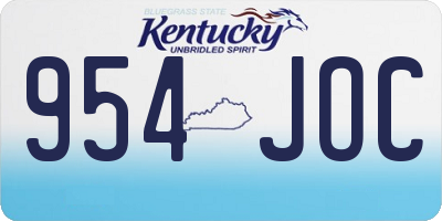 KY license plate 954JOC