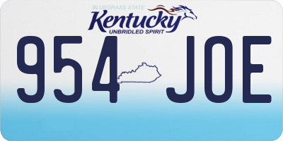 KY license plate 954JOE