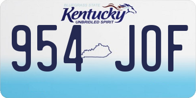 KY license plate 954JOF