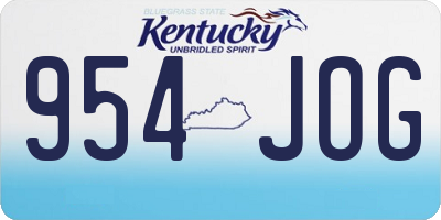 KY license plate 954JOG
