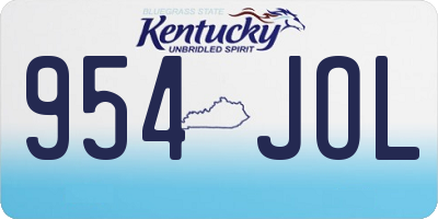 KY license plate 954JOL