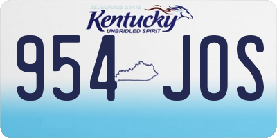 KY license plate 954JOS