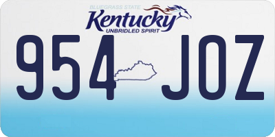 KY license plate 954JOZ