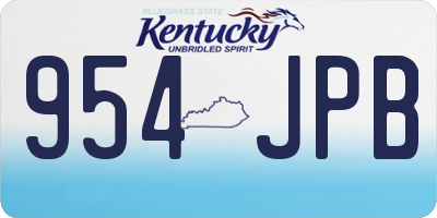 KY license plate 954JPB