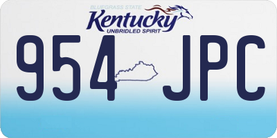 KY license plate 954JPC