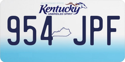 KY license plate 954JPF