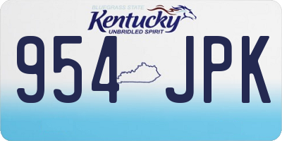 KY license plate 954JPK