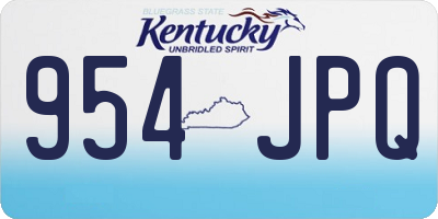 KY license plate 954JPQ