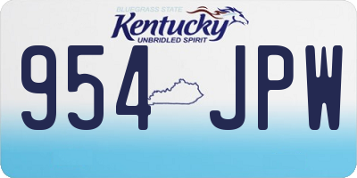 KY license plate 954JPW