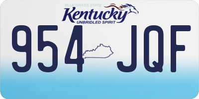 KY license plate 954JQF