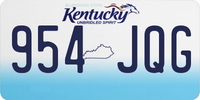 KY license plate 954JQG