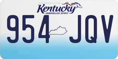 KY license plate 954JQV