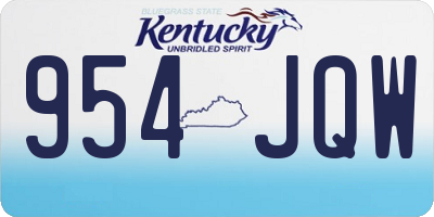 KY license plate 954JQW