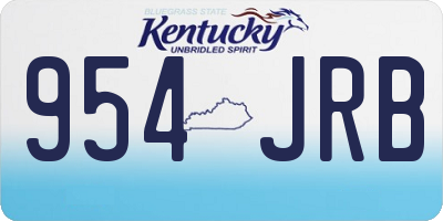 KY license plate 954JRB