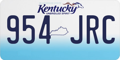 KY license plate 954JRC