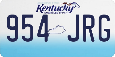 KY license plate 954JRG