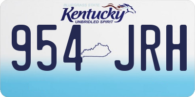 KY license plate 954JRH