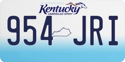 KY license plate 954JRI