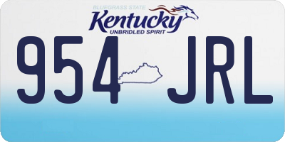 KY license plate 954JRL