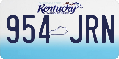 KY license plate 954JRN