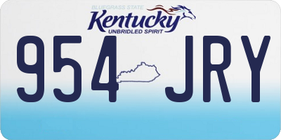 KY license plate 954JRY