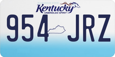 KY license plate 954JRZ