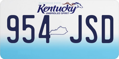 KY license plate 954JSD