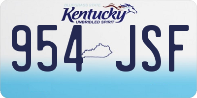 KY license plate 954JSF