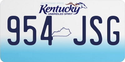 KY license plate 954JSG