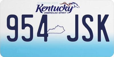 KY license plate 954JSK