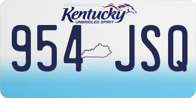 KY license plate 954JSQ