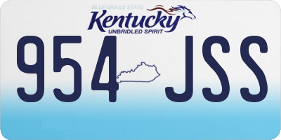 KY license plate 954JSS