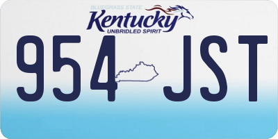 KY license plate 954JST