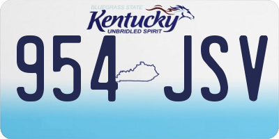KY license plate 954JSV