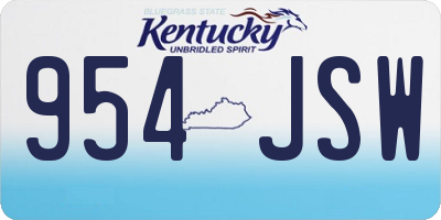 KY license plate 954JSW