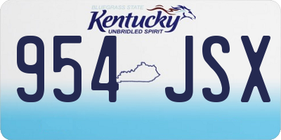 KY license plate 954JSX