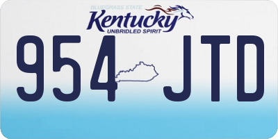 KY license plate 954JTD