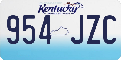 KY license plate 954JZC