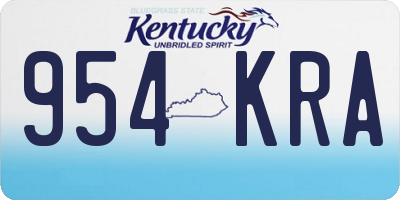 KY license plate 954KRA