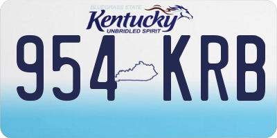 KY license plate 954KRB