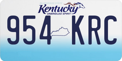 KY license plate 954KRC