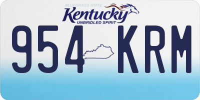 KY license plate 954KRM