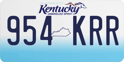 KY license plate 954KRR