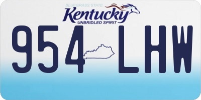 KY license plate 954LHW