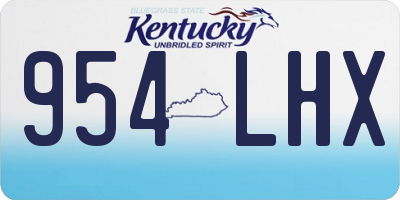 KY license plate 954LHX