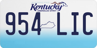KY license plate 954LIC