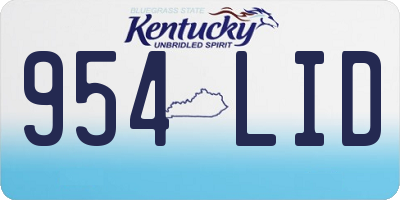 KY license plate 954LID