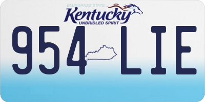 KY license plate 954LIE