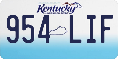 KY license plate 954LIF