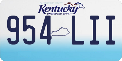 KY license plate 954LII